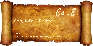 Csajkó Endre névjegykártya