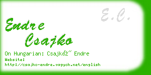 endre csajko business card